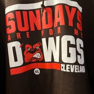 Gildan Black Hoodie with Red and White Print